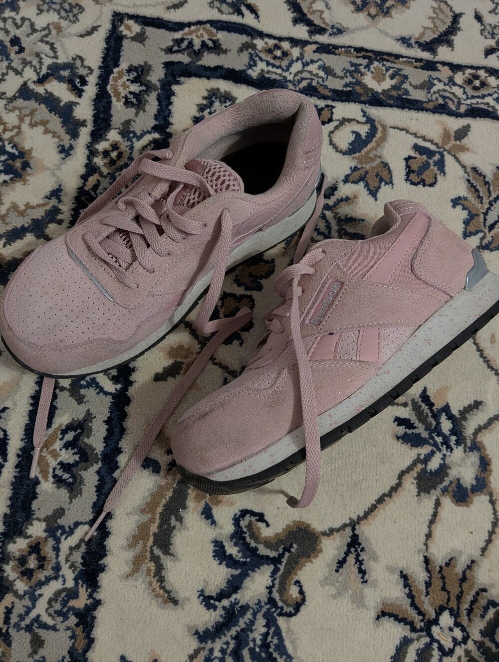 Reebok Women’s Light Pink Suede Athletic Sneakers